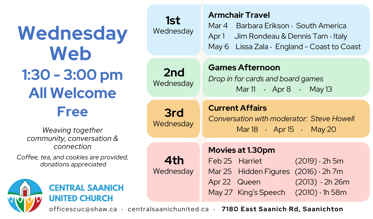 Wednesday Web: Weaving together community, conversation and connection at 7180 East Saanich Rd. Saanichton