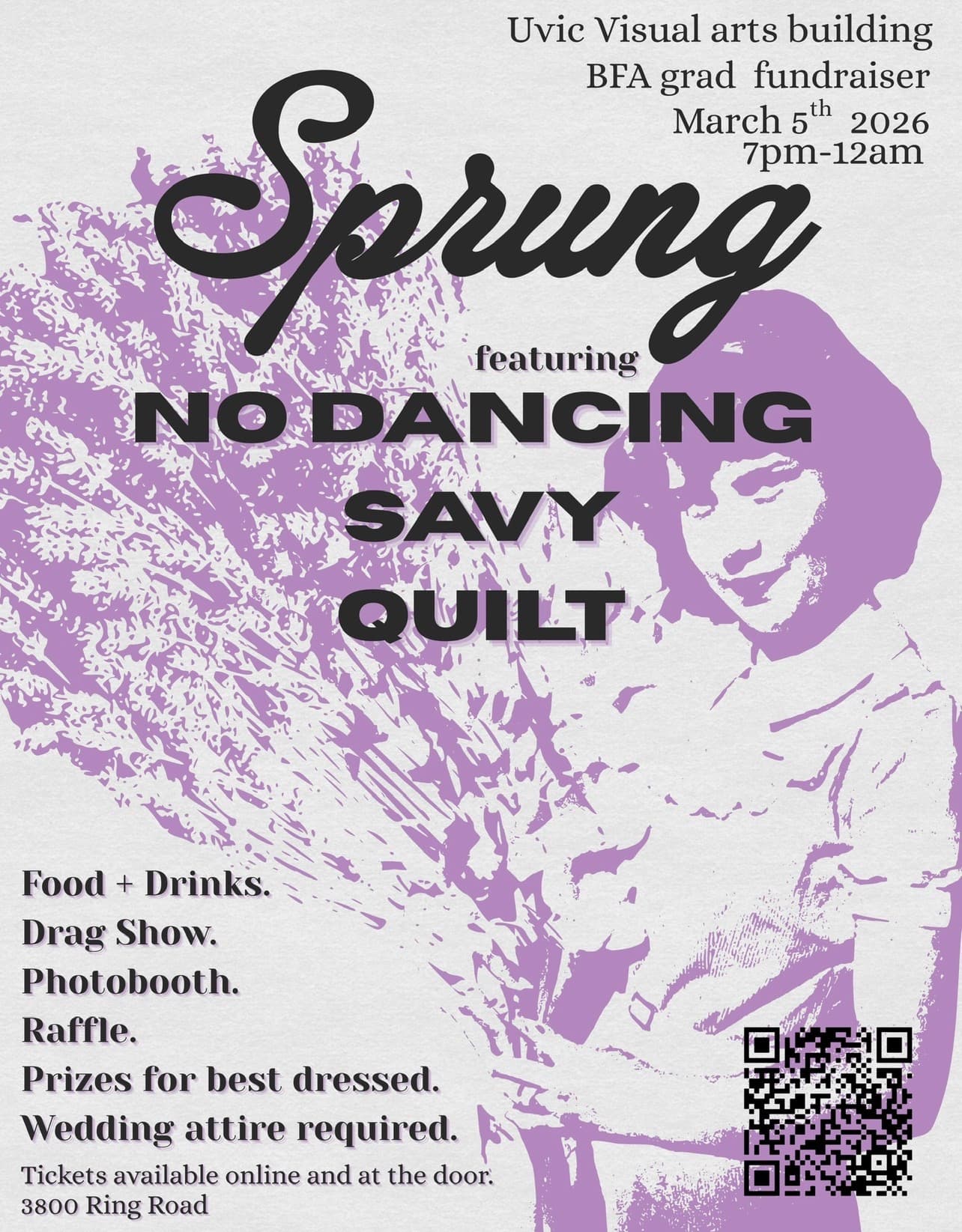 Sprung: lilac wedding at 3800 Ring Rd Victoria BC V8P 5C2 Canada