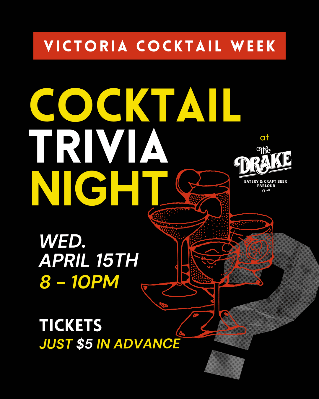 The Official Vic Cocktail Week Trivia Night at The Drake Eatery - 517 Pandora Ave