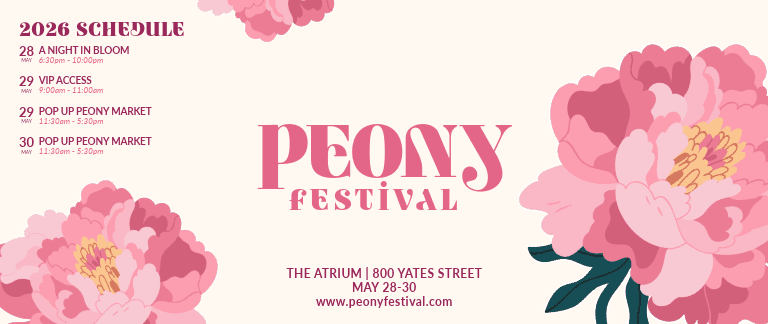 Peony Festival at The Atrium, 800 Yates Street, Victoria