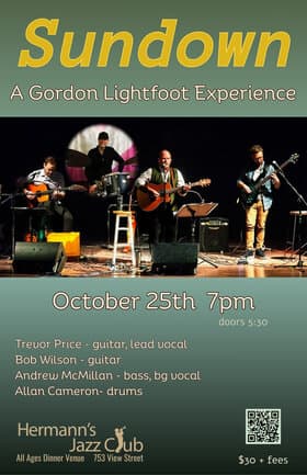 Sundown | A Gordon Lightfoot Experience at Hermann's Jazz Club