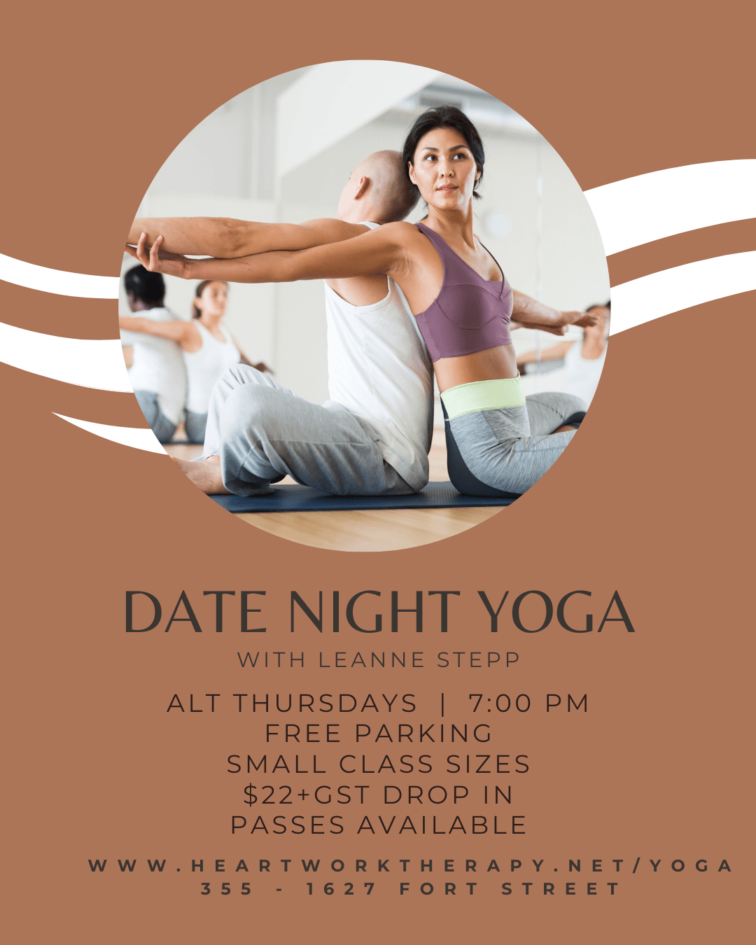 Date Night Yoga - a playful, partner flow at 355 - 1627 Fort Street