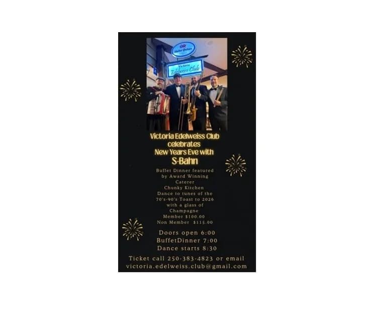 New Years Eve Celebration at Victoria Edelweiss Club