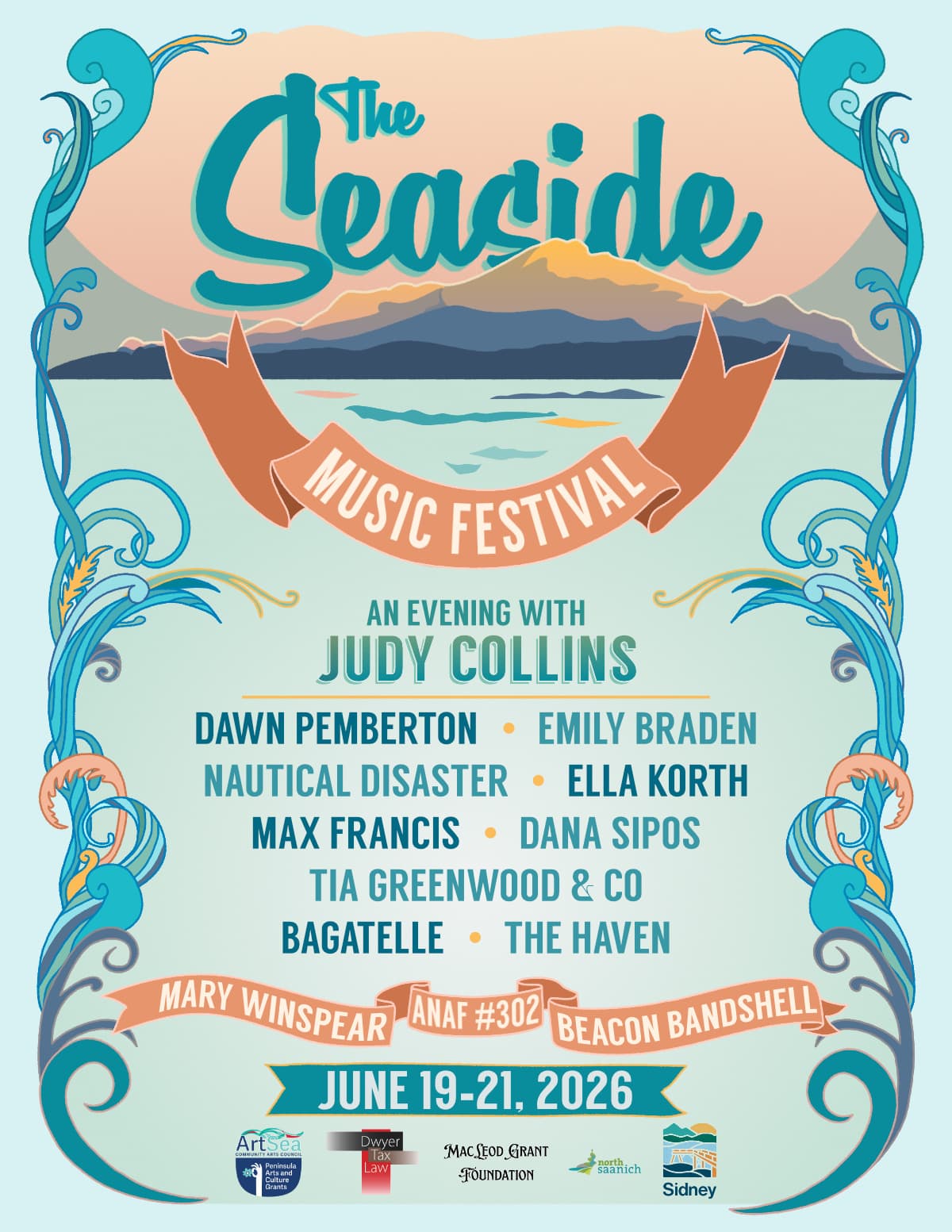 The Seaside Music Festival at Mary Winspear Centre, ANAF #302, Beacon Bandshell - Sidney
