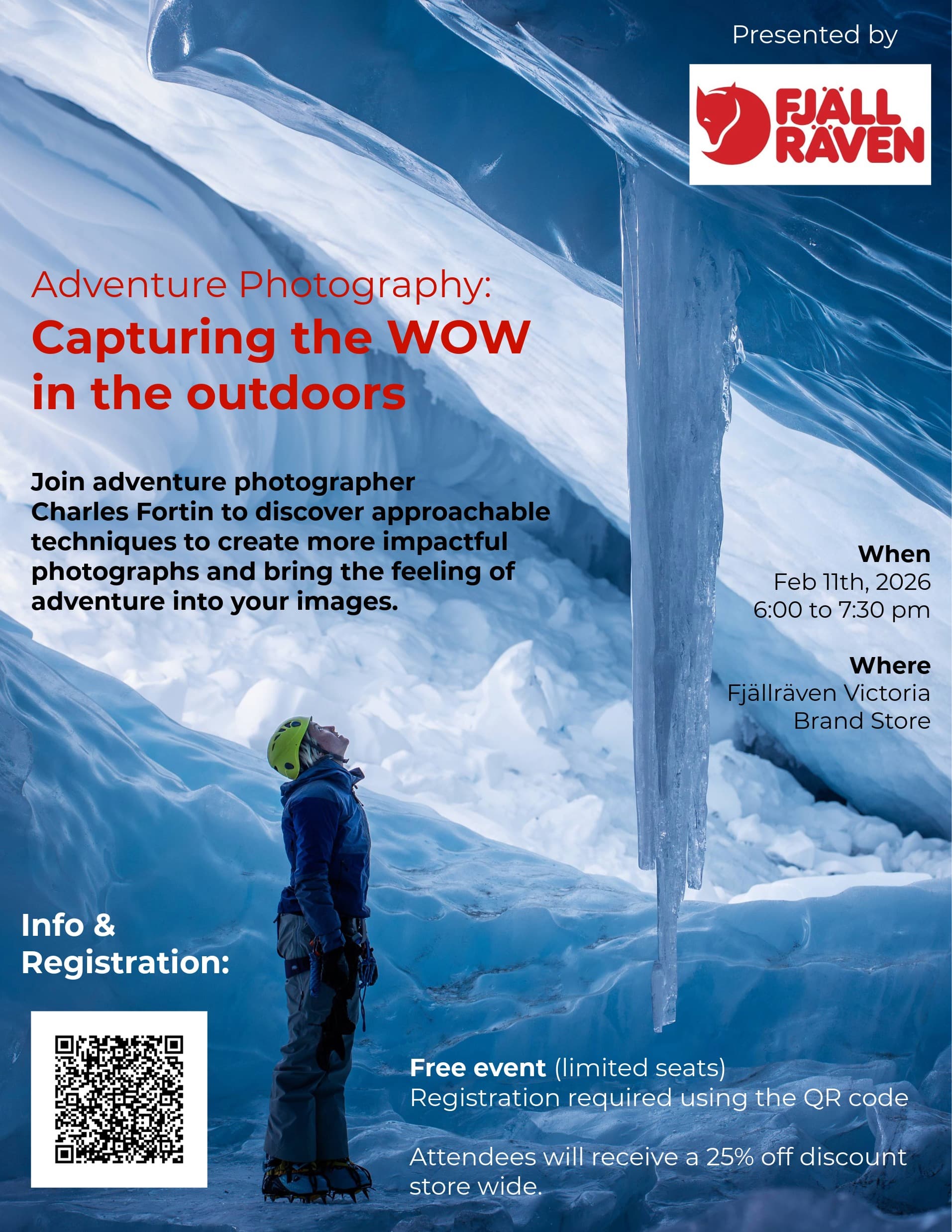Adventure Photography Clinic: Capturing the WOW in the outdoors at FjallRaven Store Victoria