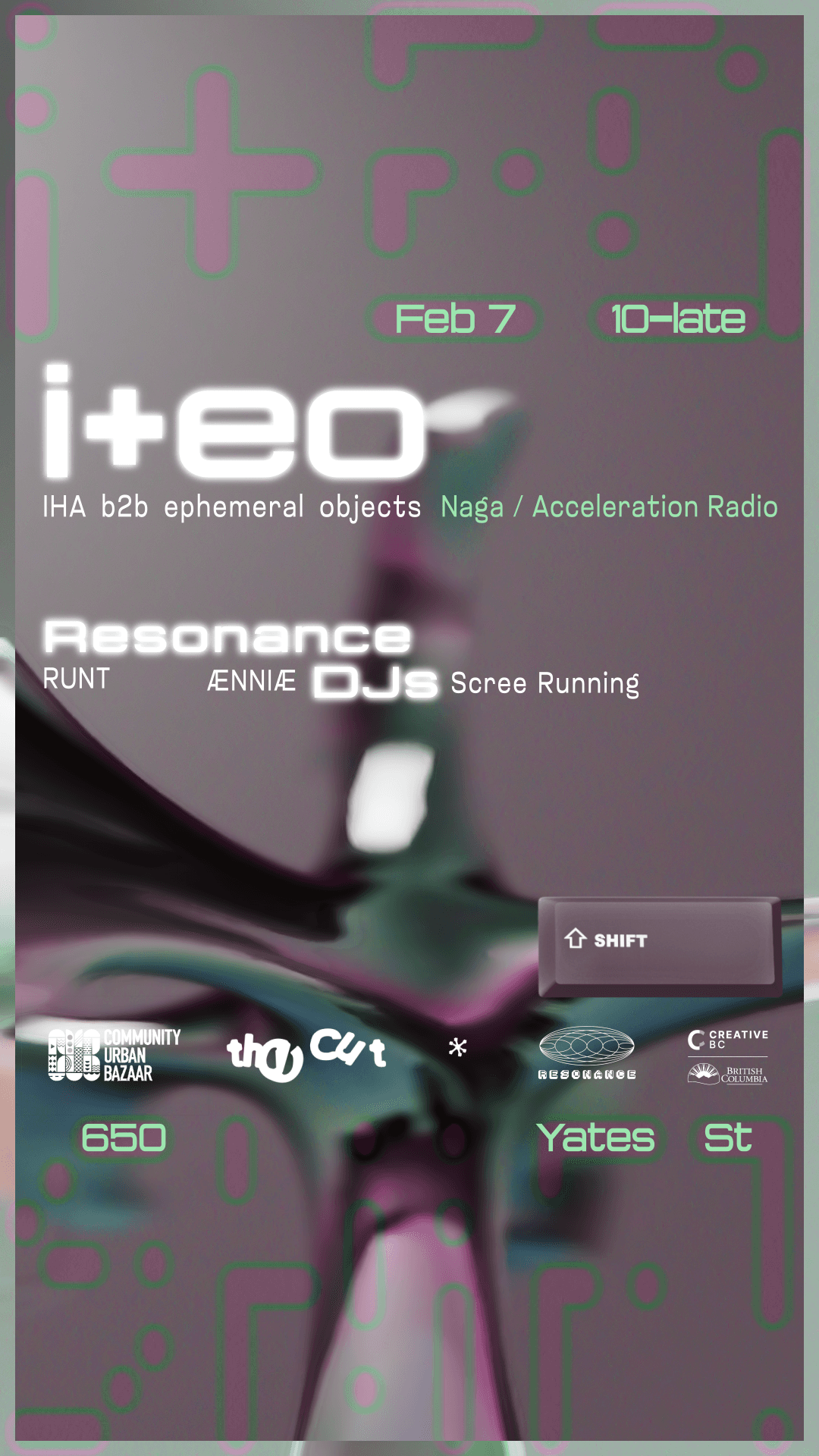 Resonance presents SHIFT: i+eo (DJ Set) at 650 Yates Street