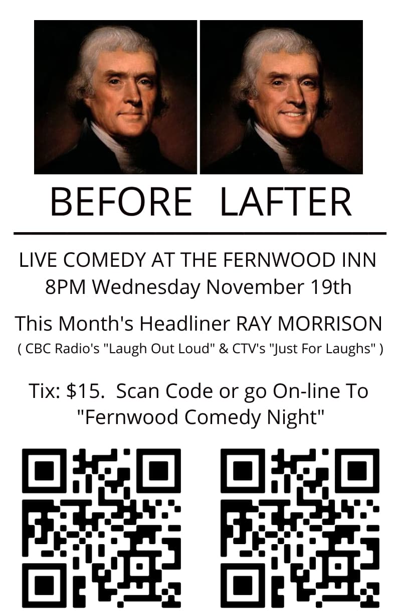 FErnwood Comedy Night November 2025 at The Fernwood Inn