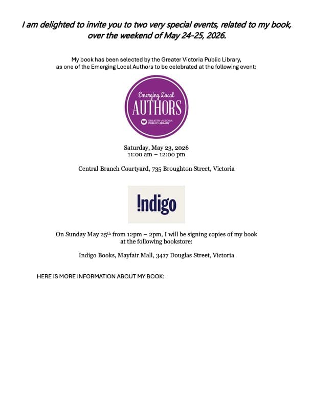 Book Signing at Indigo Books, Mayfair Mall