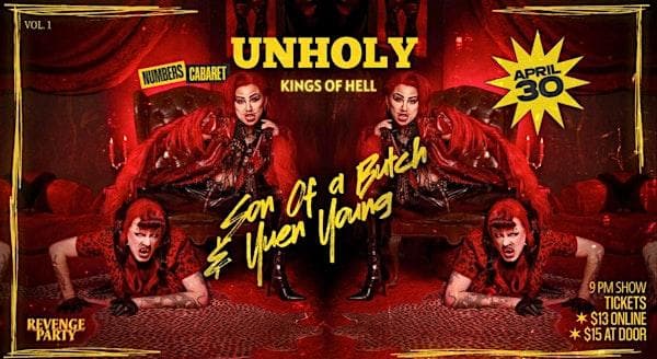 Unholy Drag Show at Numbers Cabaret