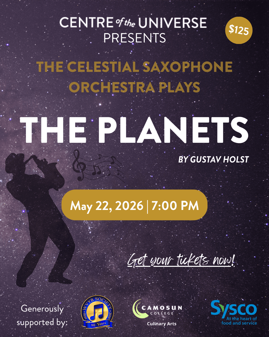 The Celestial Saxophone Orchestra Plays The Planets by Gustav Holst at 5071 West Saanich Road, Victoria, BC