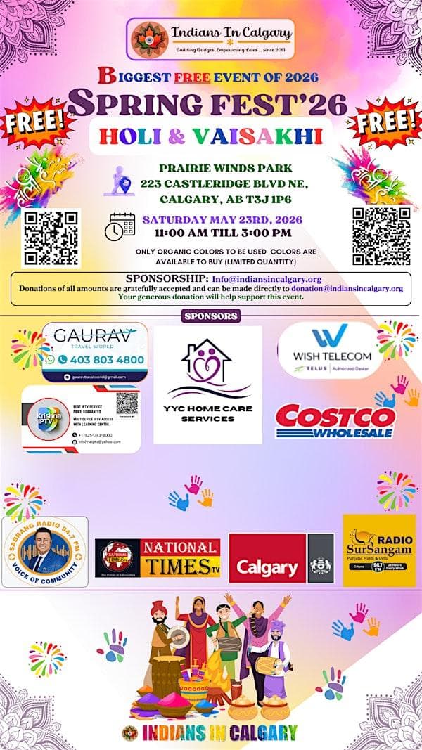 Spring Fest: Holi & Vaisakhi 2026 at Prairie Winds Park