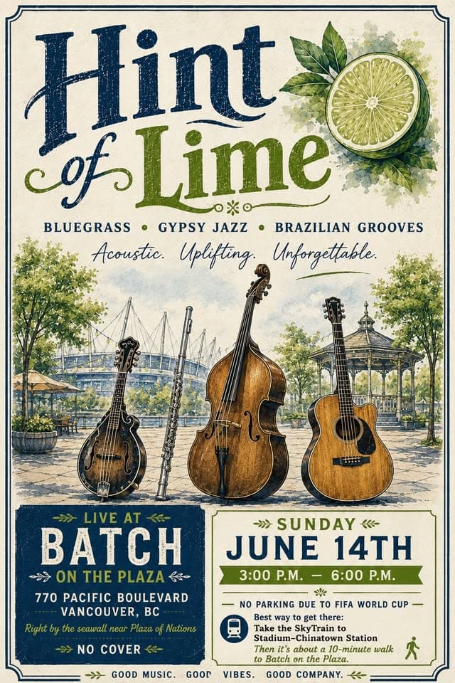Hint of Lime Live at Batch on the Plaza — Live Music in Vancouver
