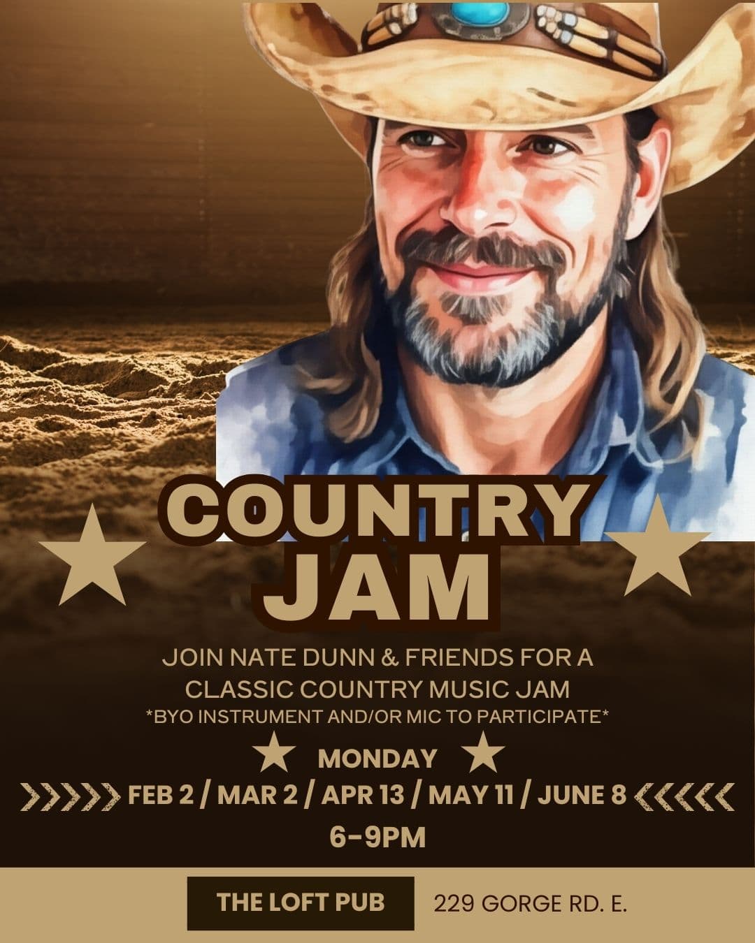 Country Music Jam with Nate Dunn & Friends at The Loft Pub * 229 Gorge Rd. E.
