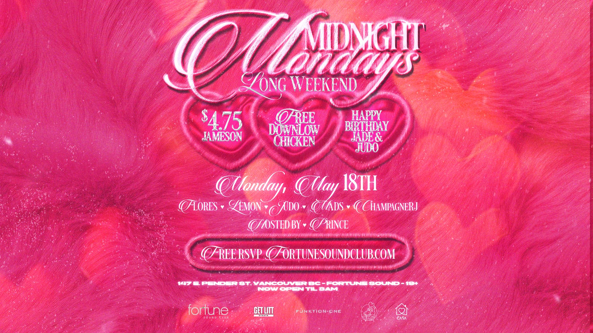 Midnight Mondays Long Weekend at Fortune Sound Club
