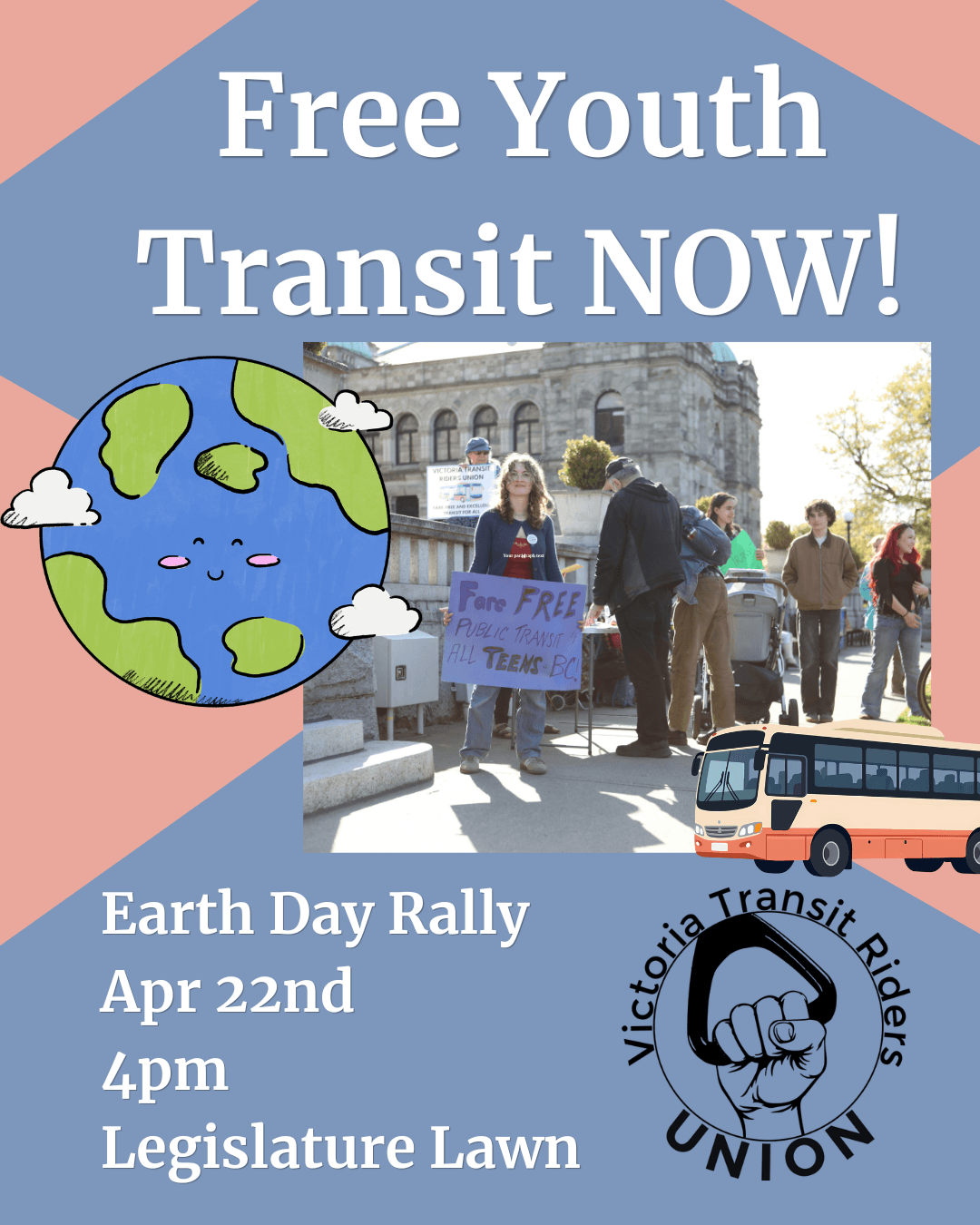 Free Youth Transit Rally at Lawn of the BC Legislature