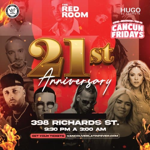 Cancun Fridays Red Room - 21th Anniversary — Live Music in vancouver