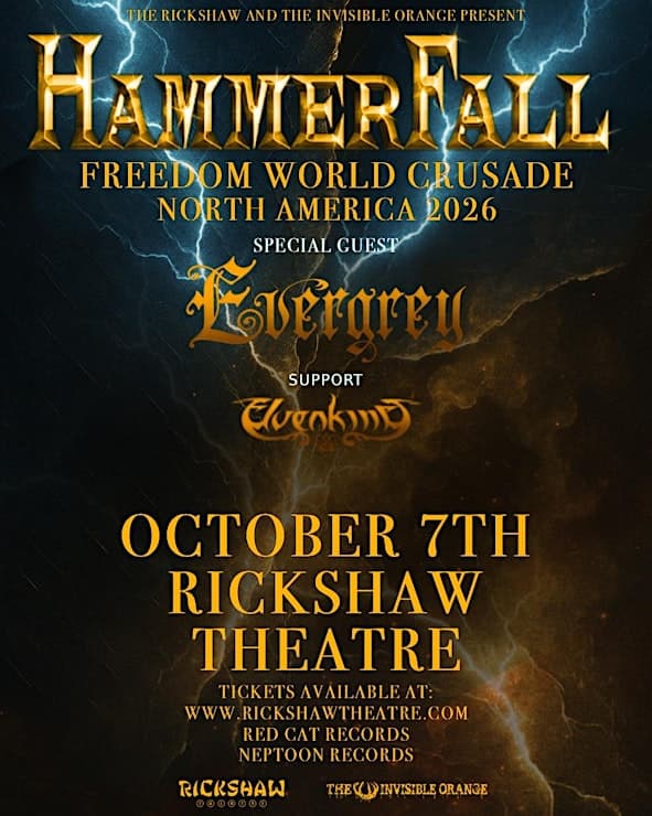 Hammerfall With Evergrey And Elvenking at Rickshaw Theatre
254 East Hastings Street