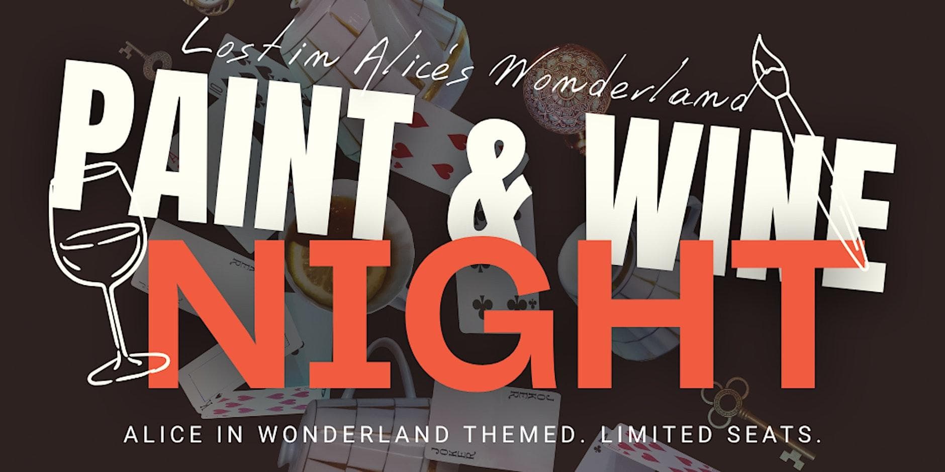 Paint & Wine Night: Lost in Alice's Wonderland at Aroma Cafe Bar