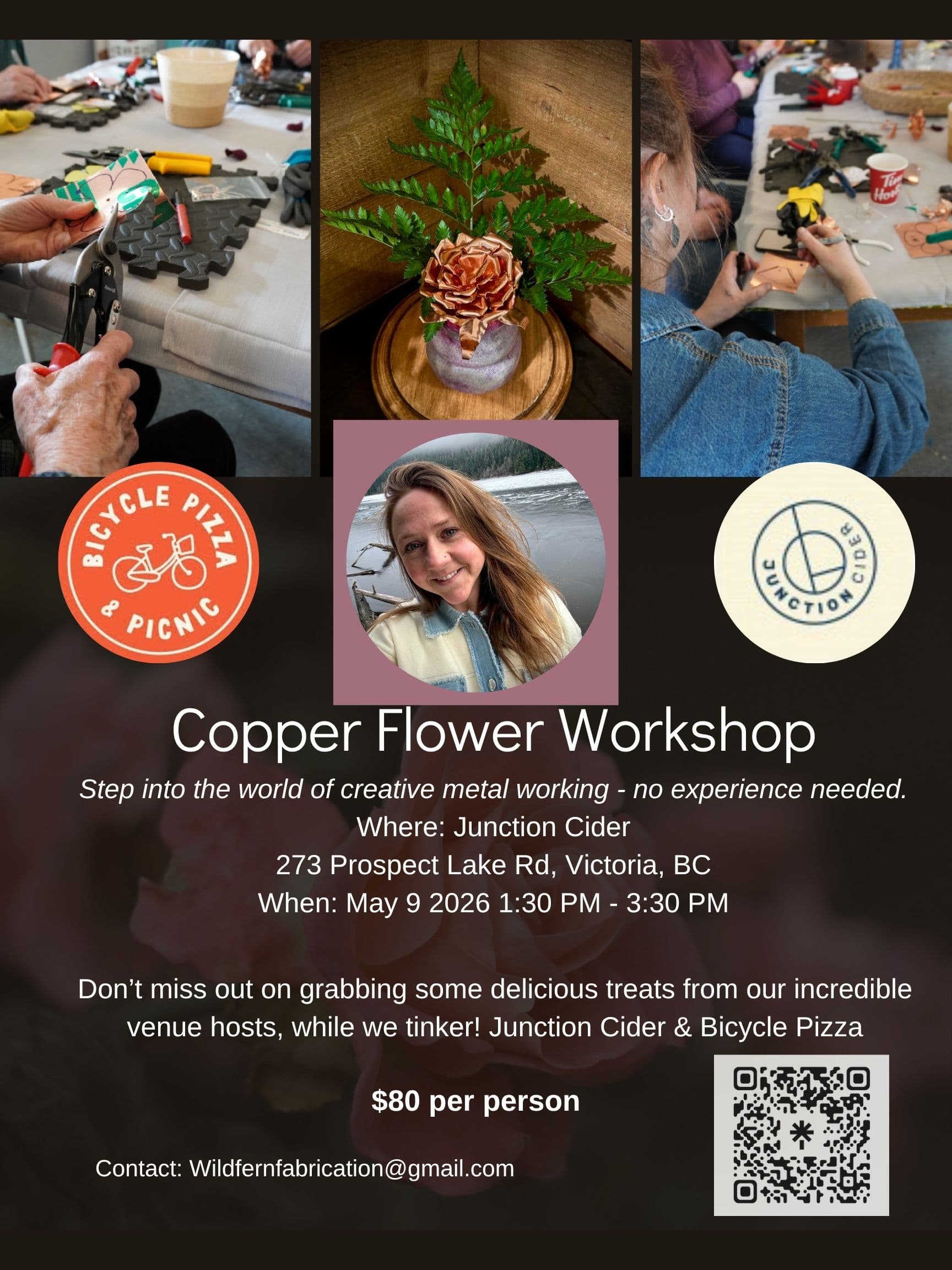 Metal Flower Workshop - Junction Cider May 9 — Arts & Creative in Victoria