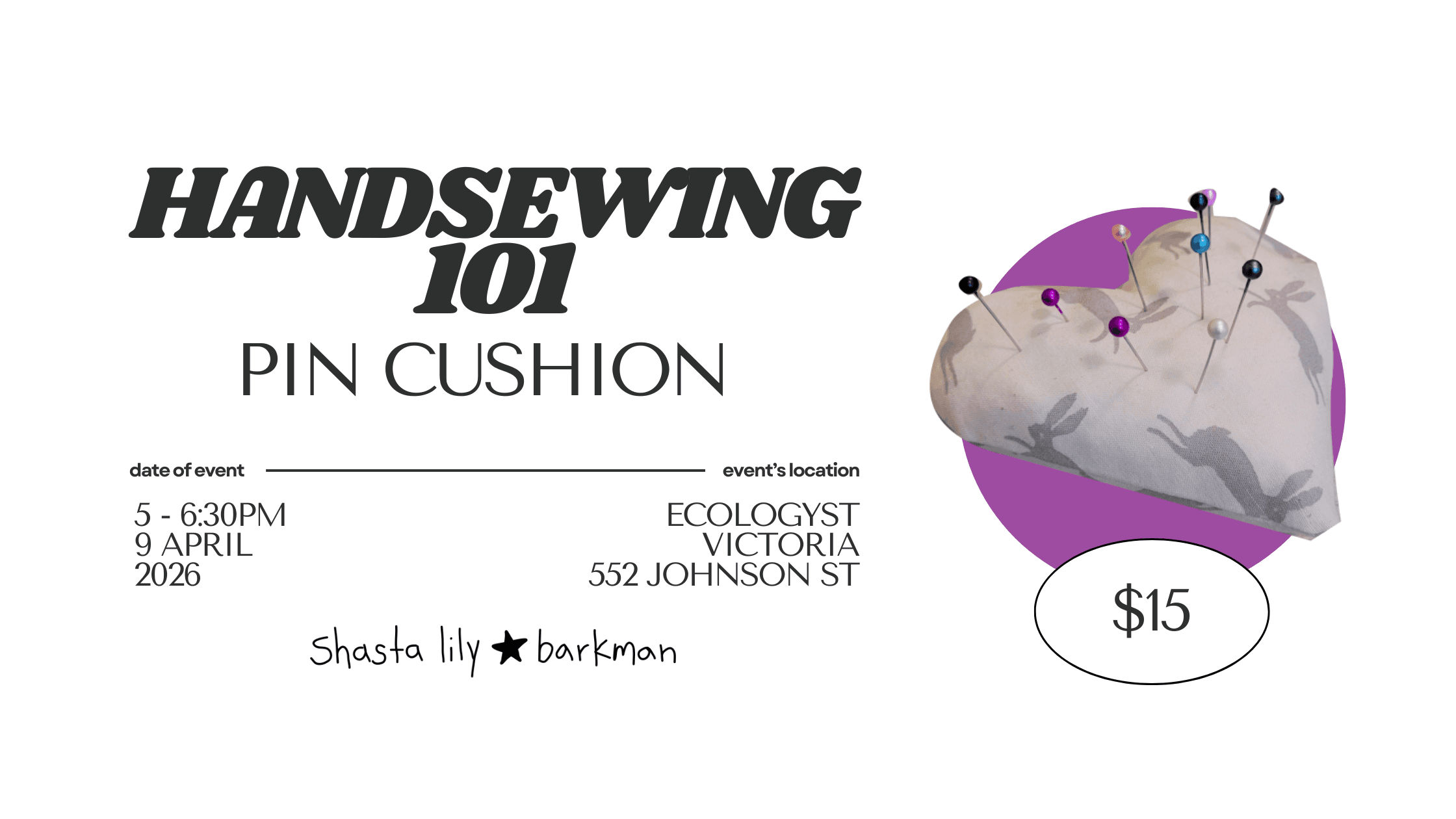 Hand Sewing 101: Pin Cushion — Learning & Workshops in Victoria