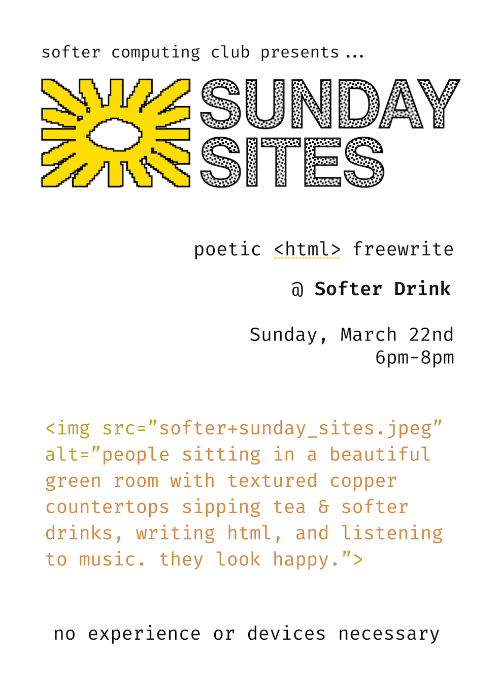 Sunday Sites @ Softer Drink — Arts & Creative in Victoria