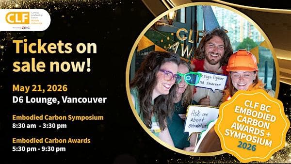 2026 Clf Bc Embodied Carbon Symposium And Awards at D/6 Bar & Lounge