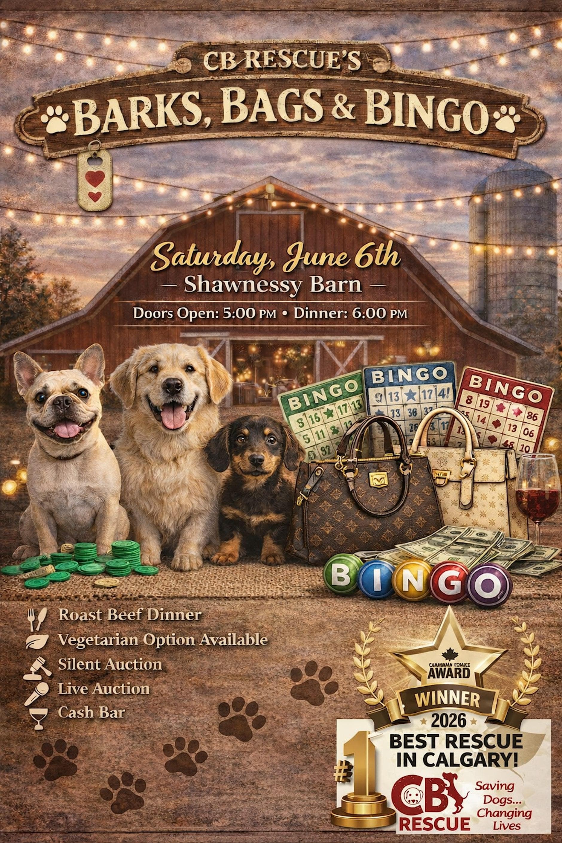Cb Rescues Barks, Bags & Bingo — Foodie Events in Calgary