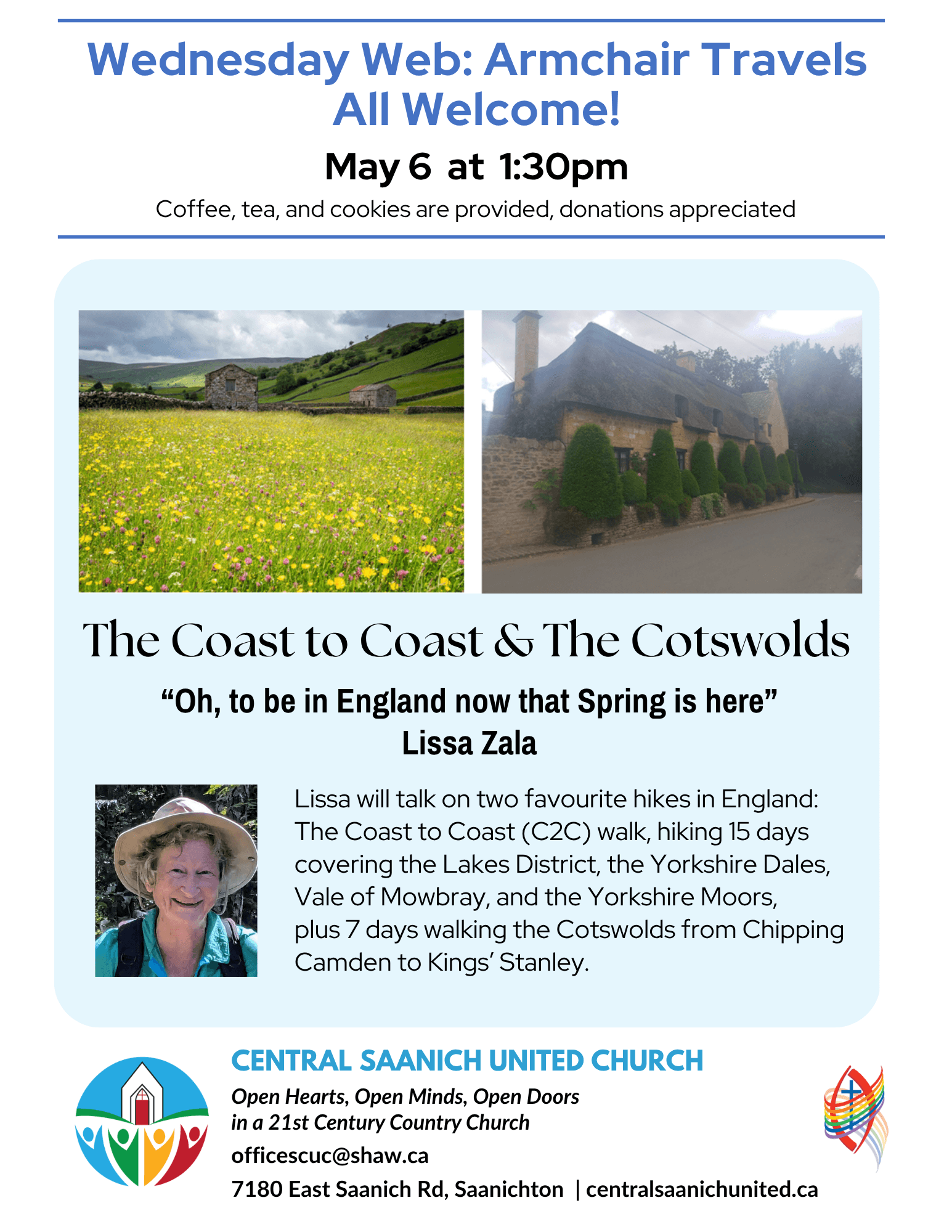 Wednesday Web: Armchair Travels at Central Saanich United Church, 7180 East Saanich Road, Saanichton