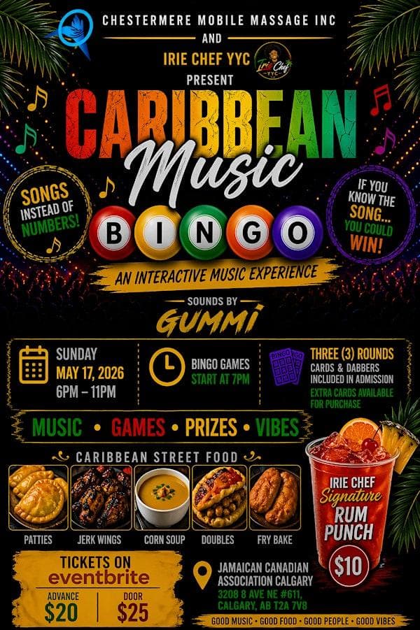 Caribbean Music Bingo at Jamaican Canadian Association Alberta