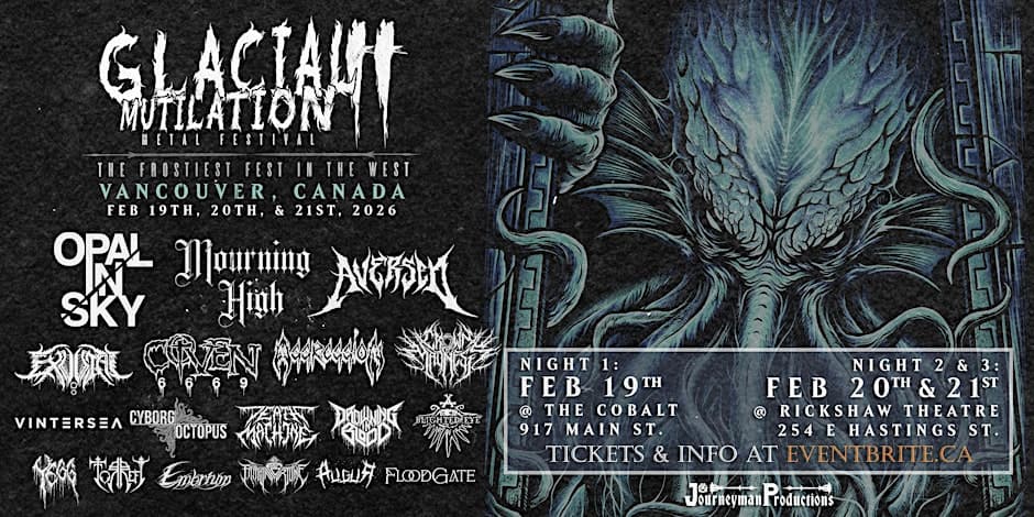 Glacial Mutilation 2026 Night Two at Rickshaw Theatre