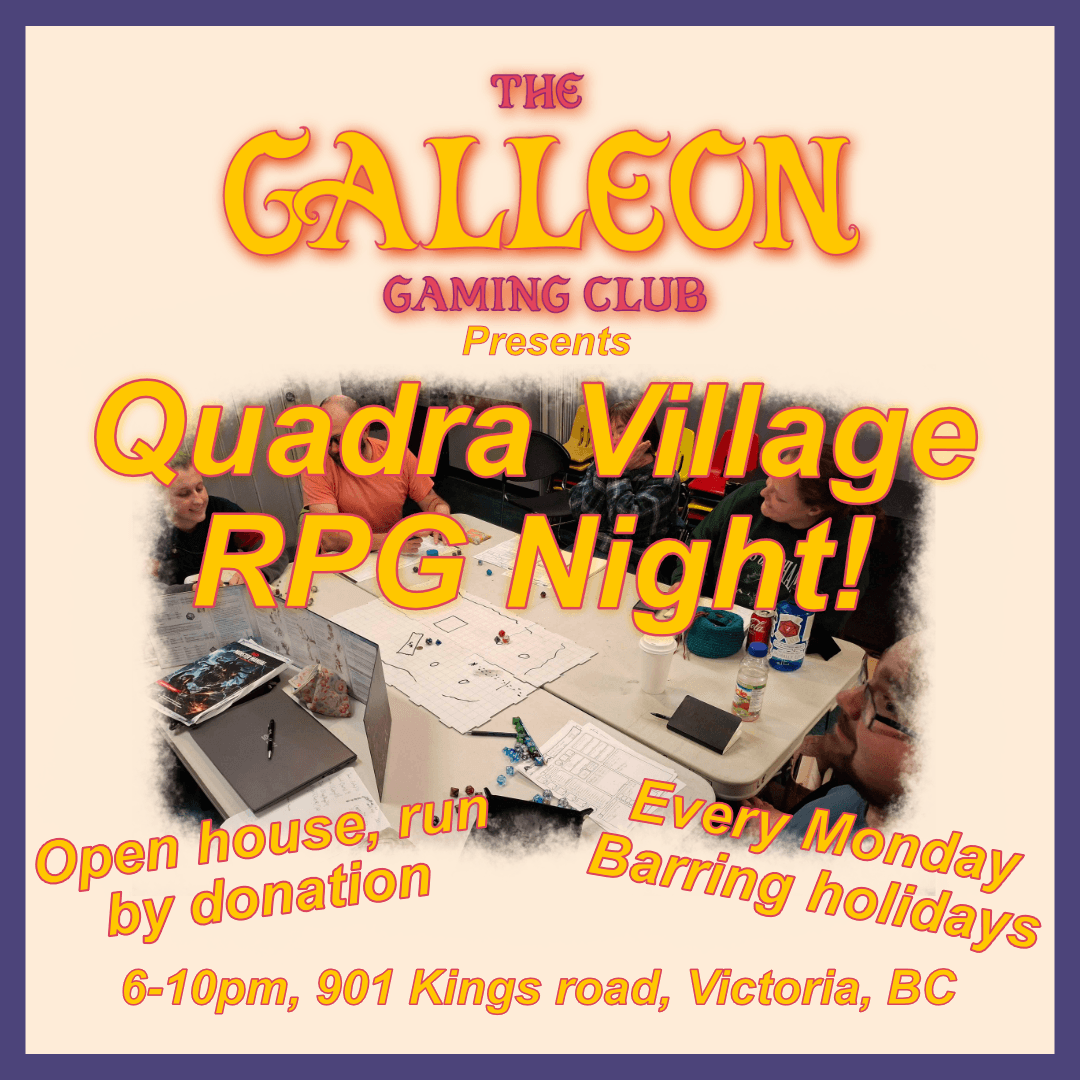 Monday RPG Night in Quadra Village at Quadra Village Community Centre, 901 Kings Rd.
