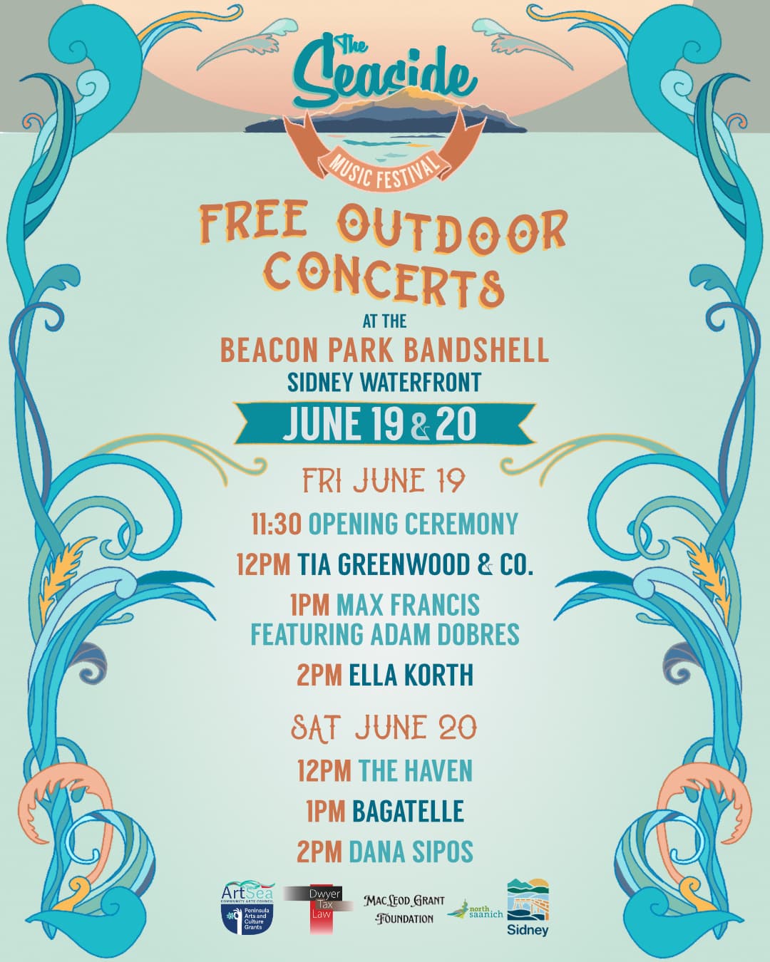 Free Festival Days at The Seaside Music Festival at Beacon Park Bandshell - Sidney Waterfront
