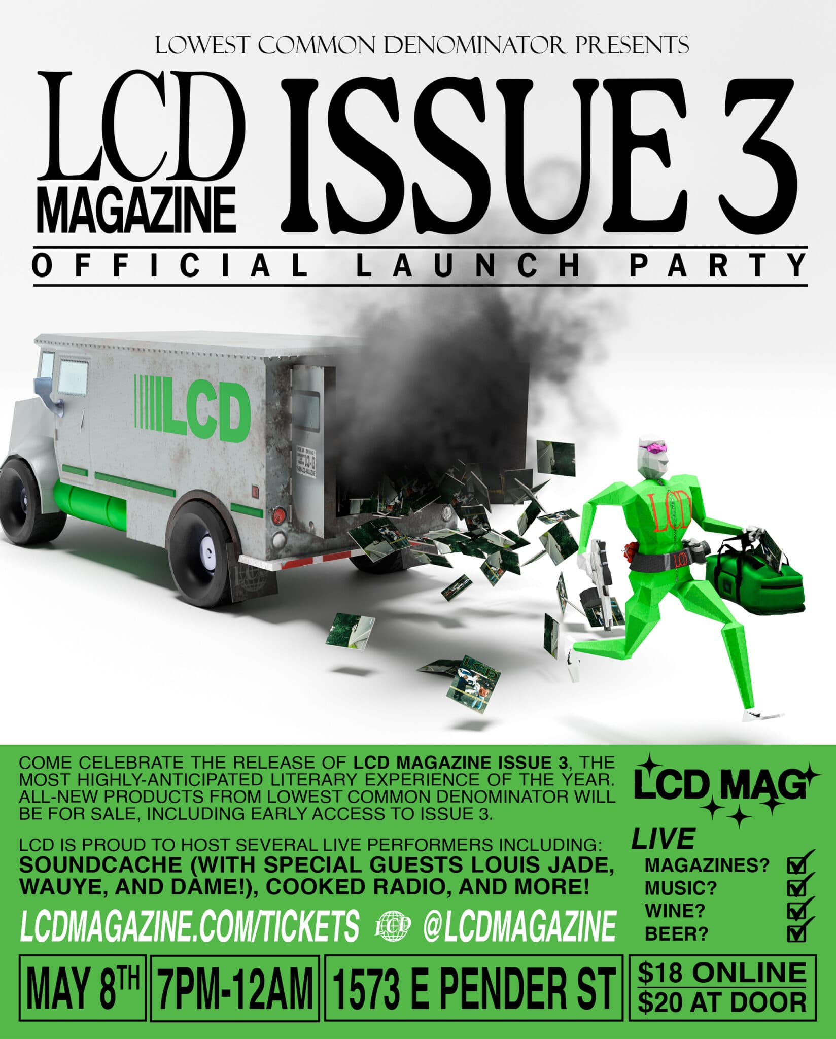 LCD Magazine Launch party at 1573 E Pender St