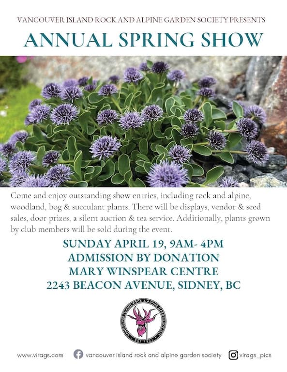 Vancouver Island Rock and Alpine Garden Society's Annual Spring Show at Mary Winspear Centre, Sidney, BC