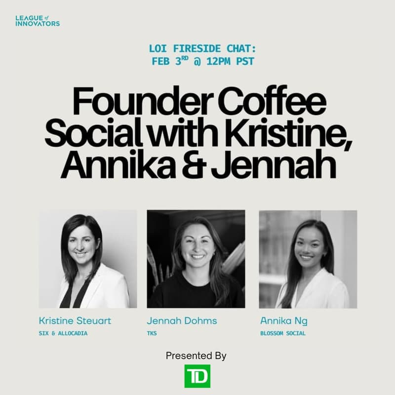 TD Women Founder Coffee with Kristine, Annika & Jennah at Vancouver, British Columbia
