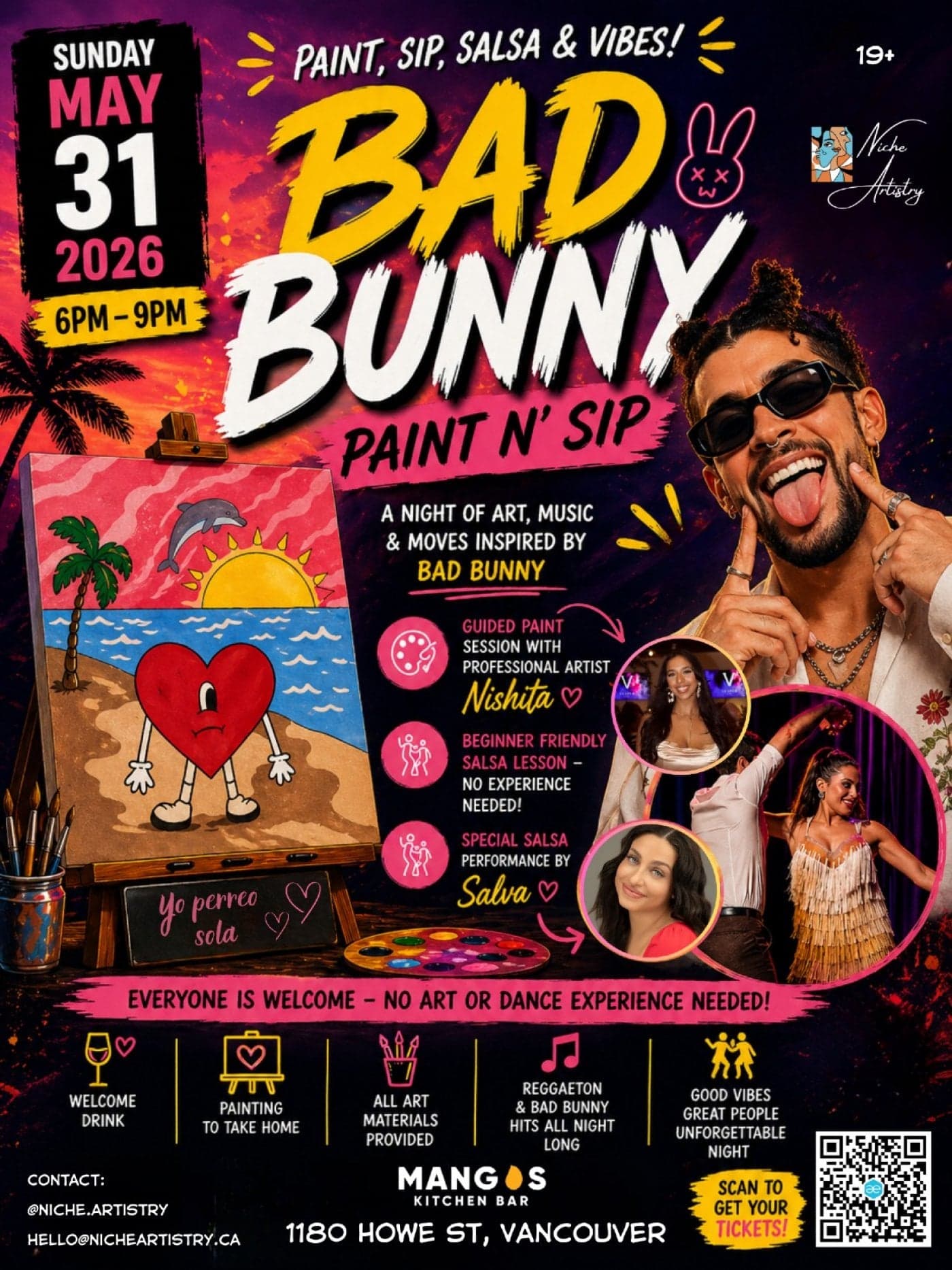 Bad Bunny Paint N' Sip at Mangos Kitchen Bar