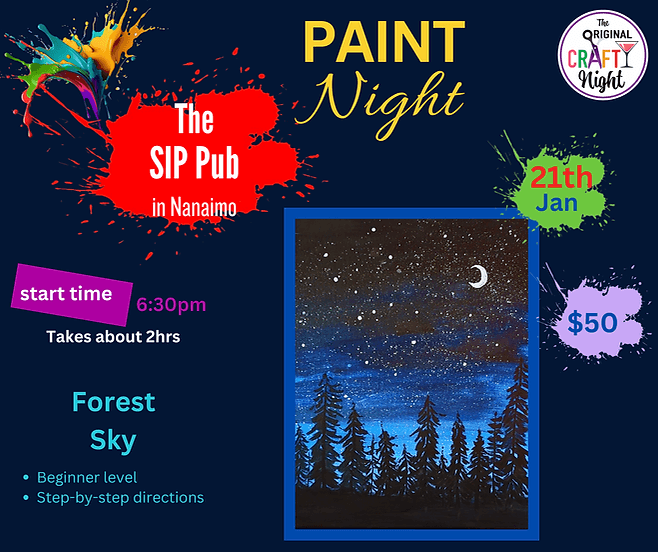 Forest Sky Paint Night at the Sip Pub! at Nanaimo, 601 Bruce Ave Unit 106, Nanaimo, BC V9R 3Y6, Canada