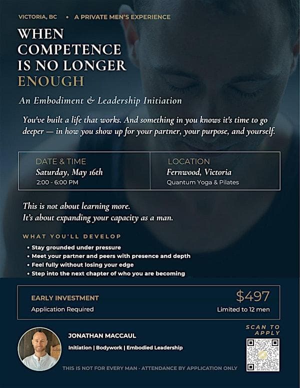 Men’s Embodiment & Leadership Initiation (Victoria) at Quantum Yoga & Pilates - Fernwood