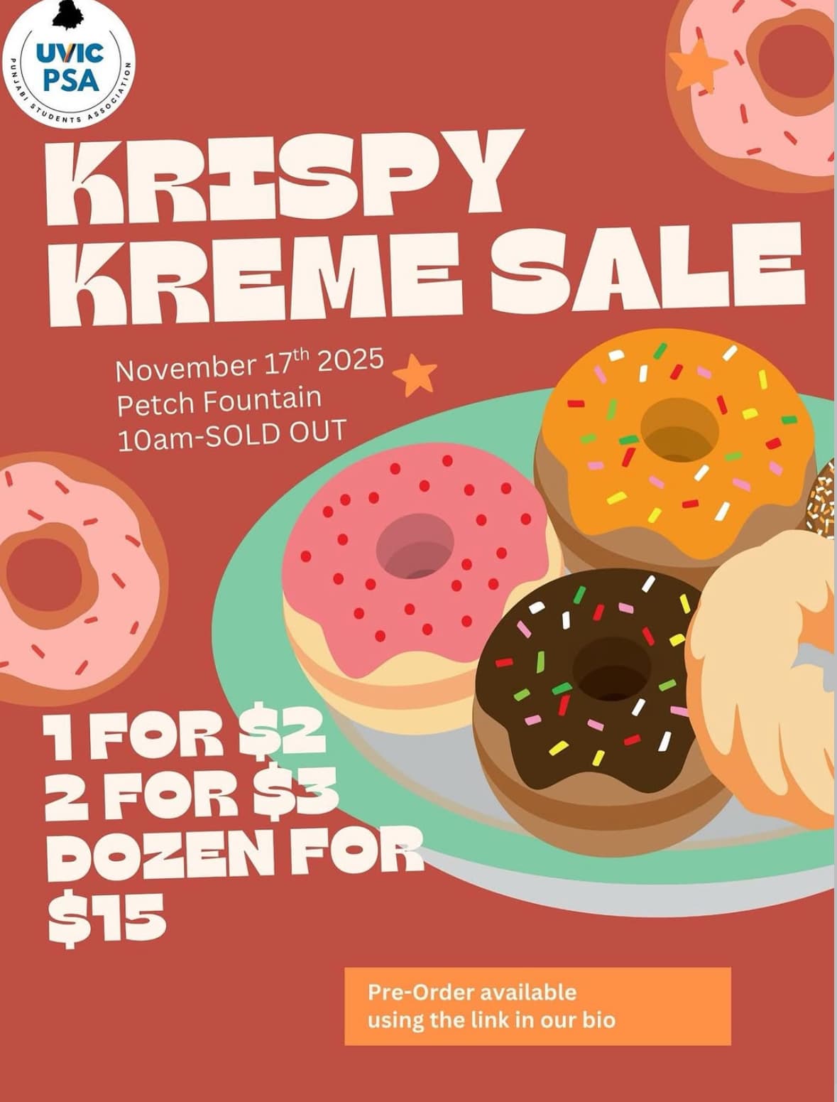 KRISPY CREME SALE at Petch fountain UVIC