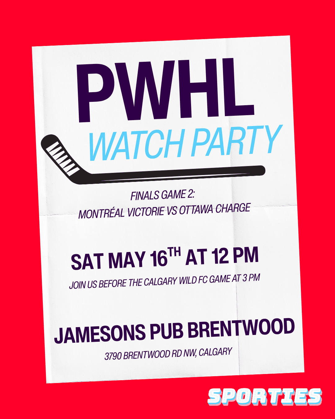 PWHL Finals Game 2 Watch Party at Jamesons Pub Brentwood 3790 Brentwood Rd NW, Calgary