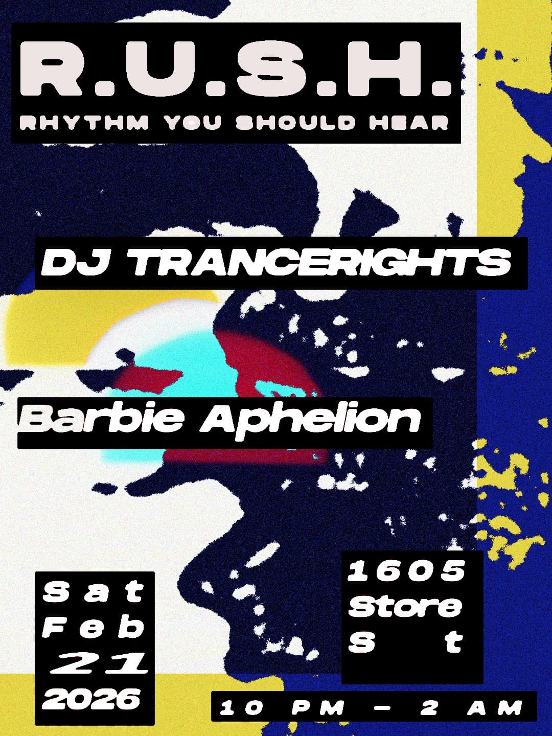 DJ TRANCERIGHTS + Barbie Aphelion at 1605 Store St.