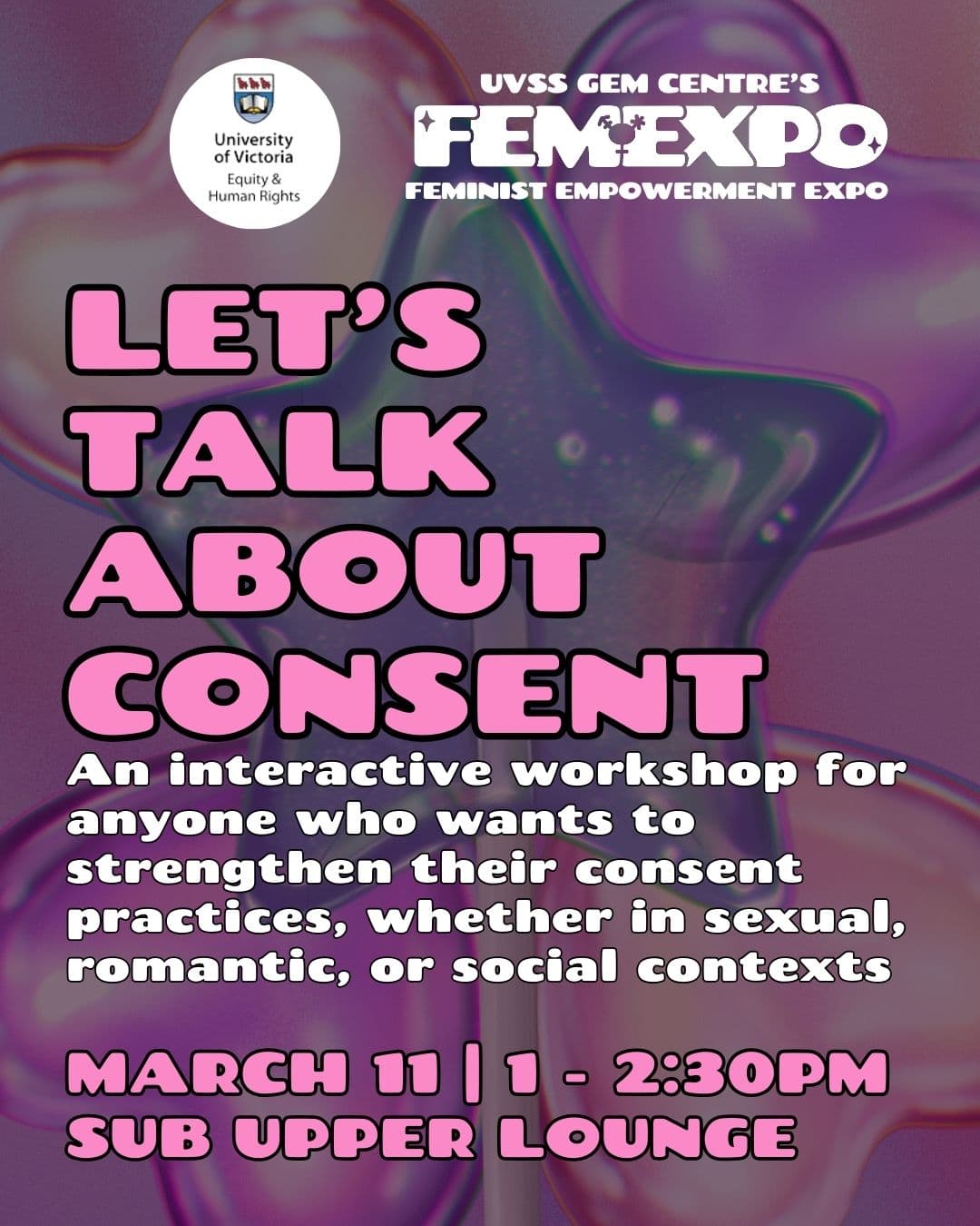 EQHR’s Let’s Talk About Consent at University of Victoria Student Union Building 3800 Finnerty Road, Victoria