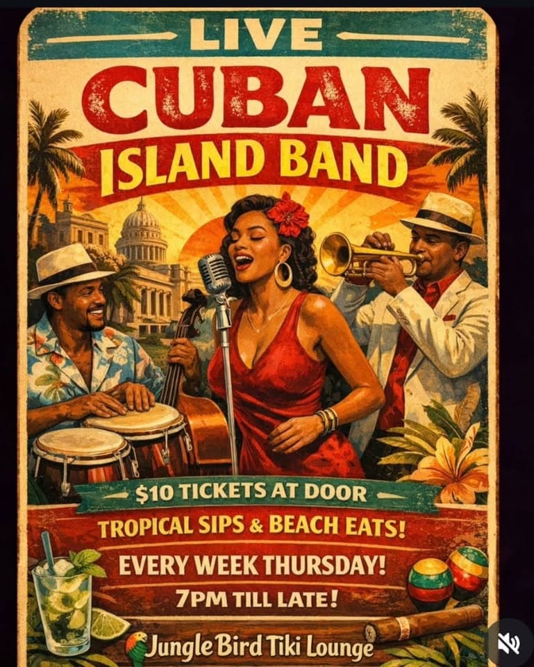 Cuban Jazz, Tiki Vibes, & Cheap BBQ! at Jungle Bird Tiki Bar & Lounge