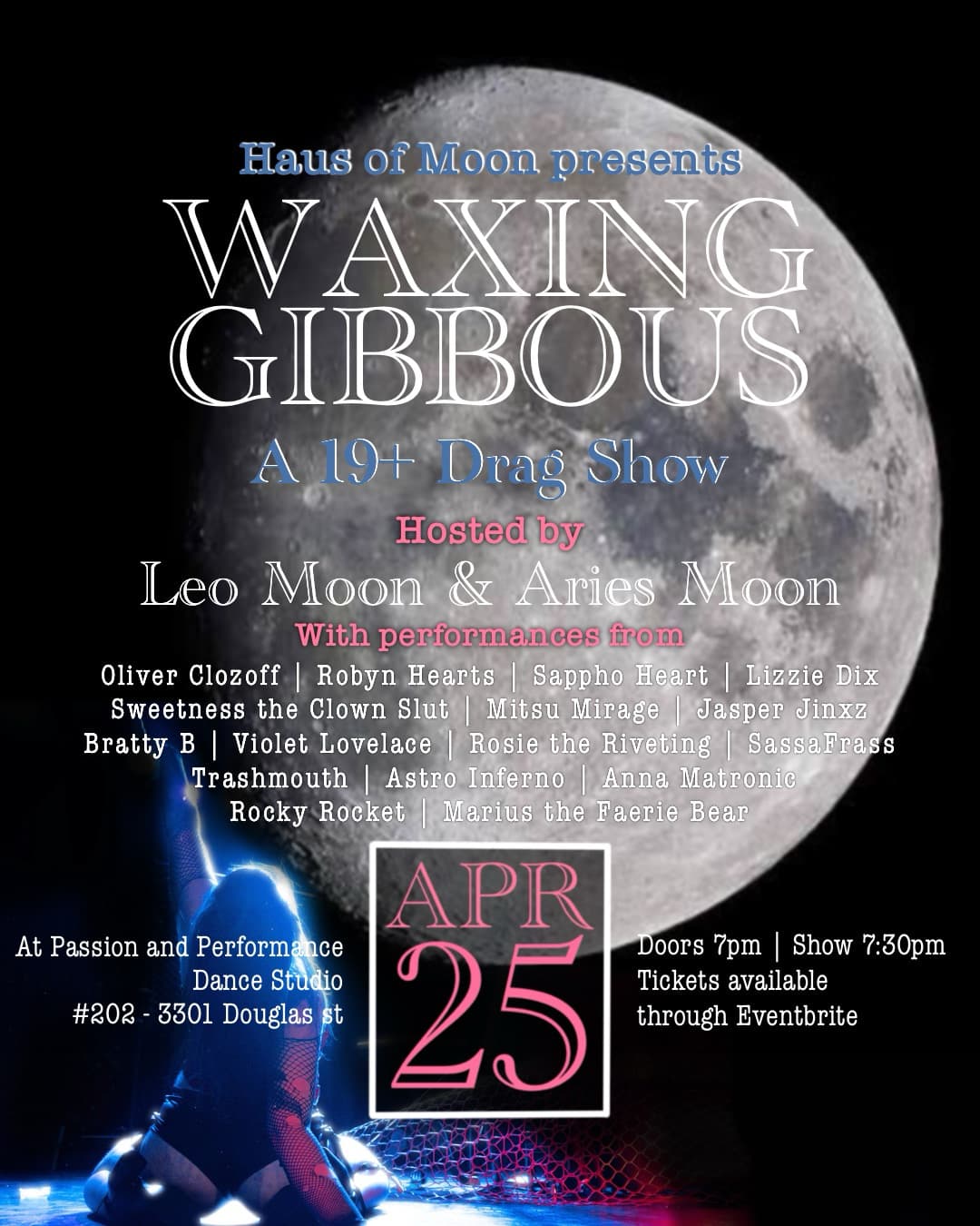 Waxing Gibbous - 19+ drag show at Passion and Performance Dance Studio