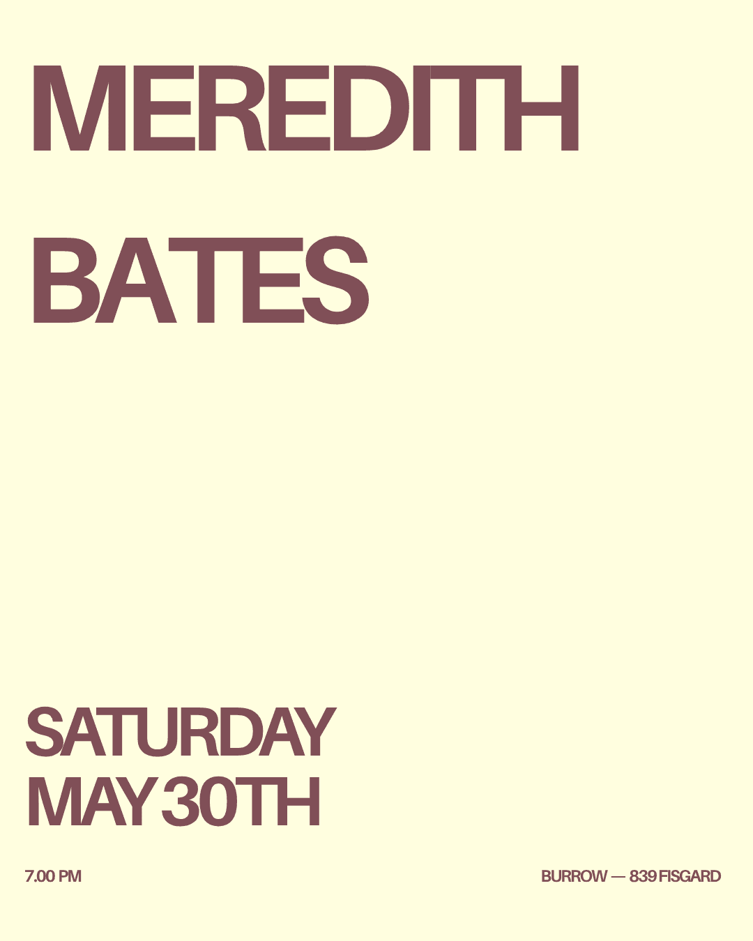 MEREDITH BATES LIVE at BURROW