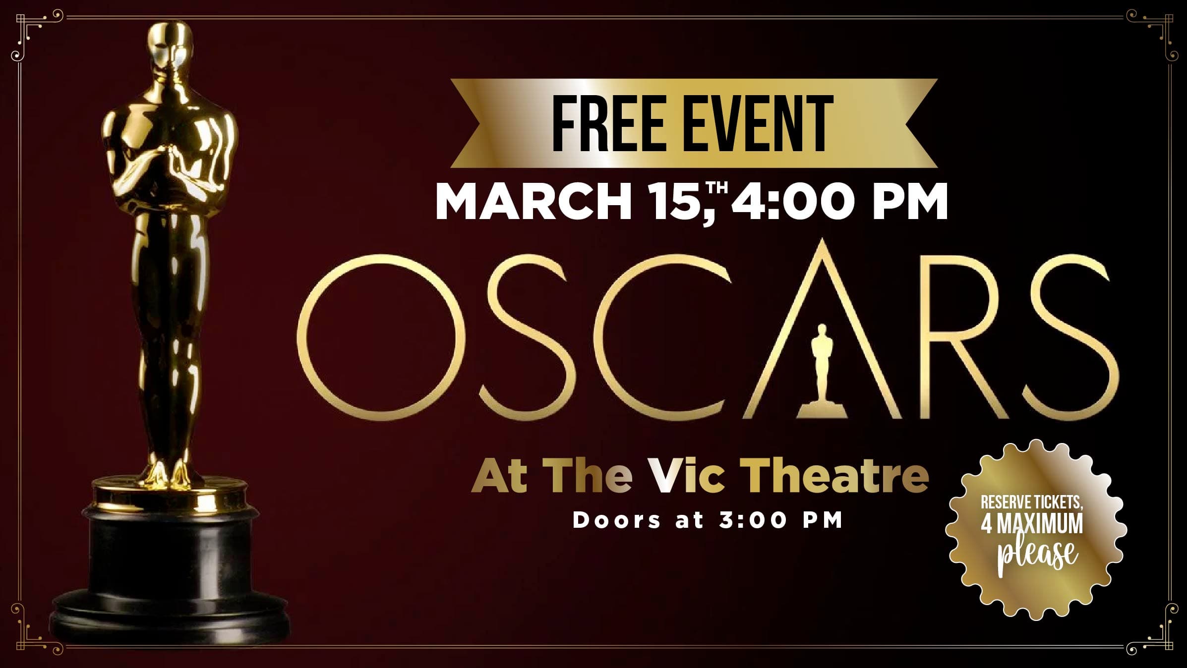 Oscar Party at The Vic Theatre at Vic Theatre