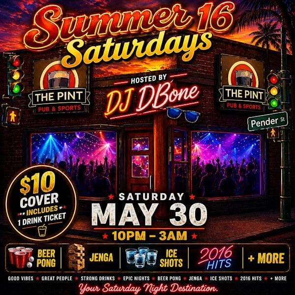 Summer 16 Saturdays at The Pint Public House