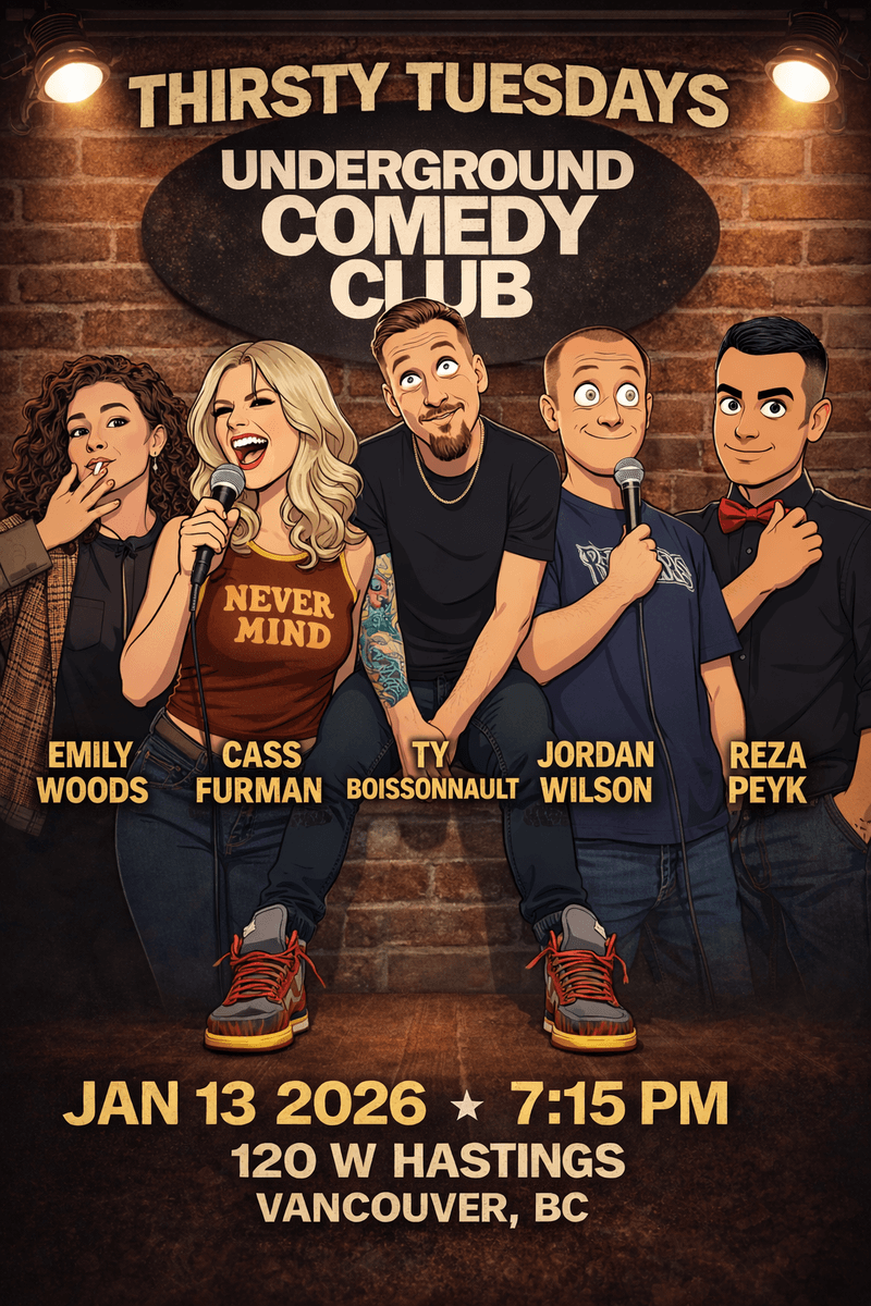 Thirsty Tuesdays Comedy at Underground Comedy Club