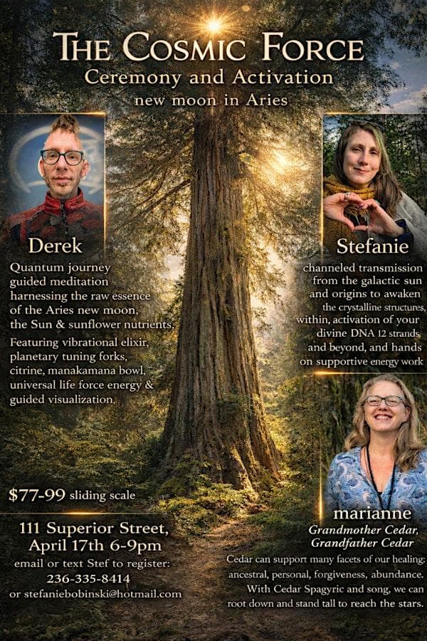 The Cosmic Force -New Moon In Aries Ceremony at 111 Superior St