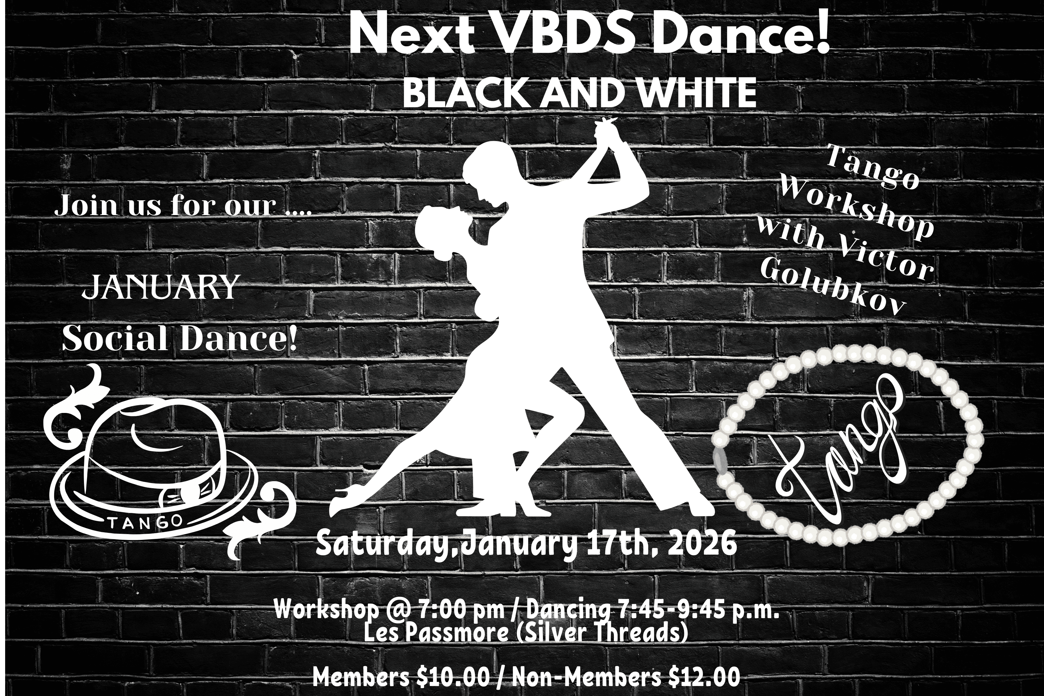 January 2026 Social Dance Black and White! at Les Passmore